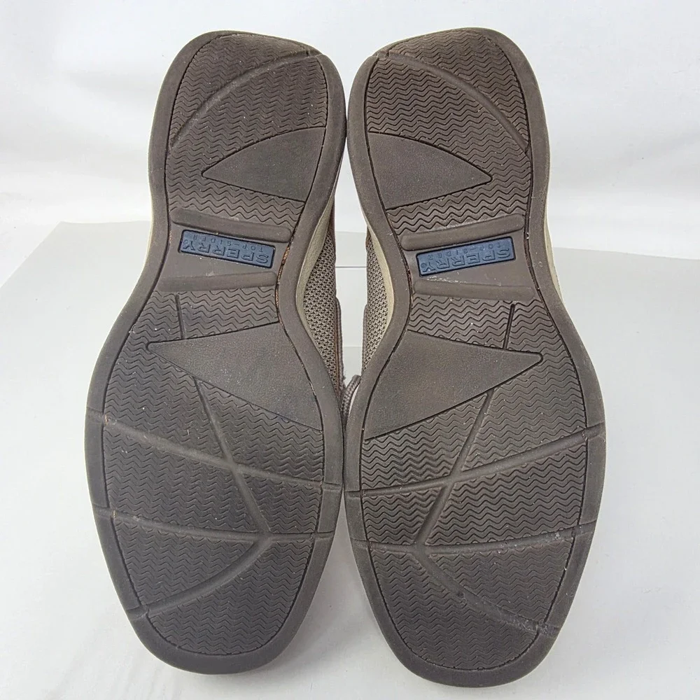 Sperry Billfish Boat Shoes Mens 9 M Tan Leather Mesh Loafers STS22664 Good